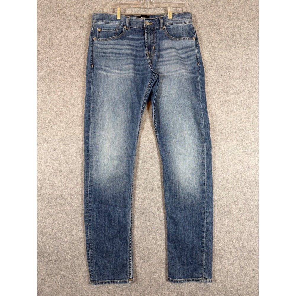 7 For All Mankind Slimmy Jeans Mens 32 Blue Excellent Slim Fit 7T51183L